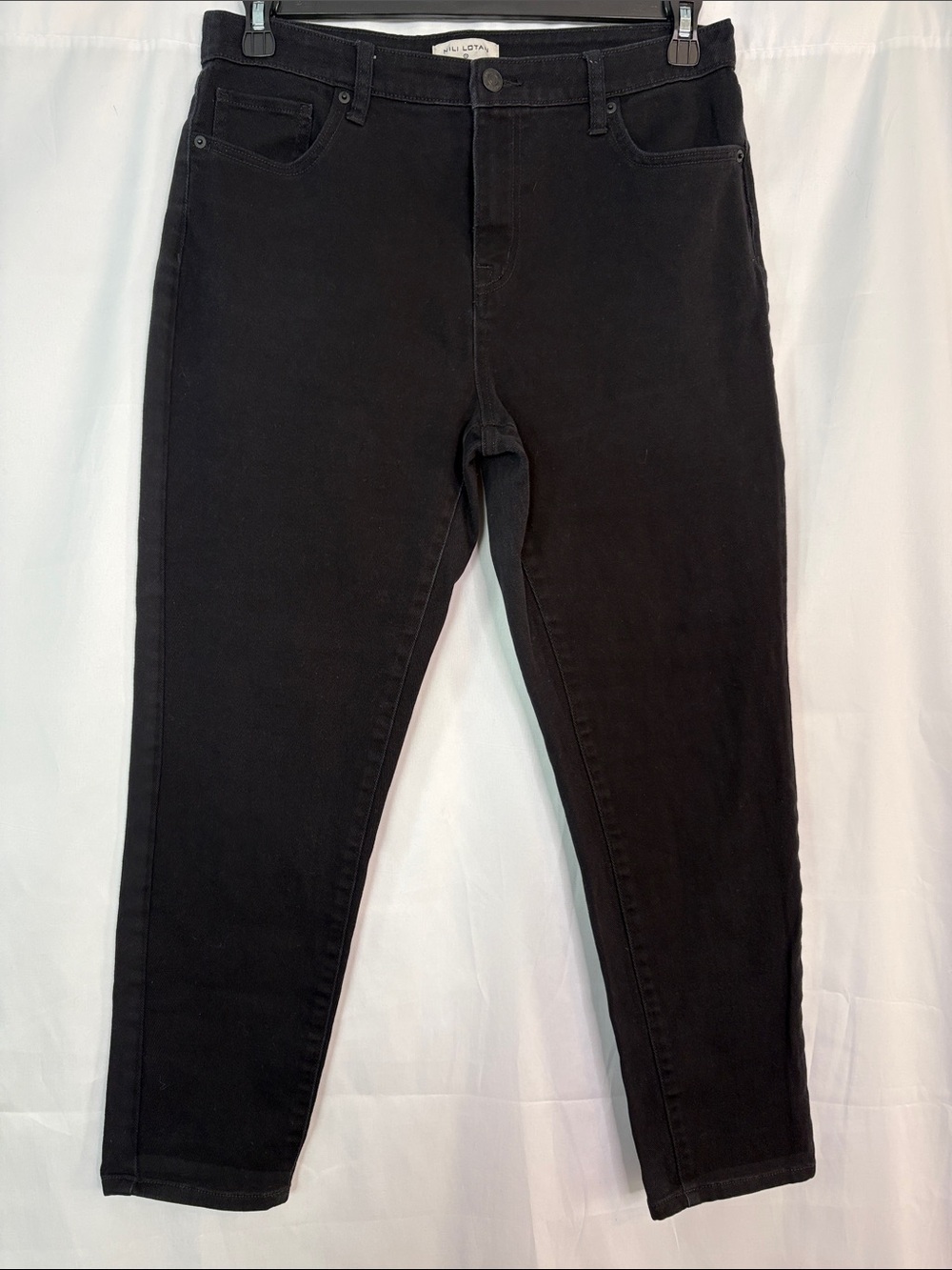 NILI LOTAN High-Rise Black Skinny Jeans 
5 Pocket Size 12